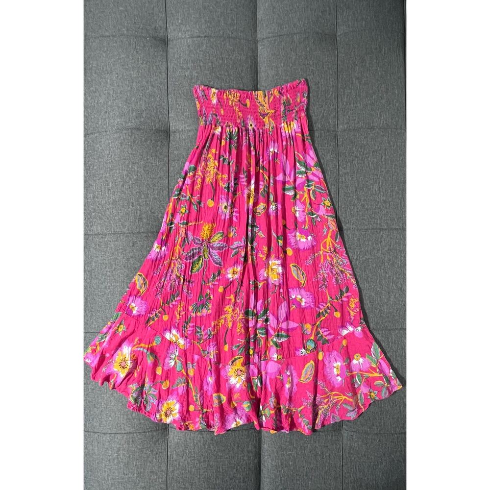 RACHEL Rachel Roy Skirt Women Large Pink Holiday Tropical Floral - Picture 4 of 12